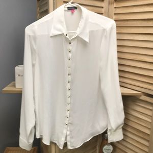 Vince camuto cream small blouse